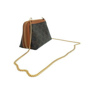 Celine Triomphe Canvas Shoulder Bag Embroidered Clutch Chain Logo